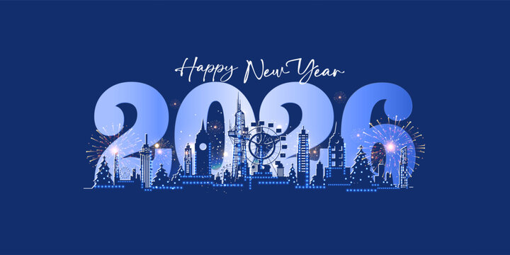 Welcome happy new year 2026 with christmas eve carnival background.