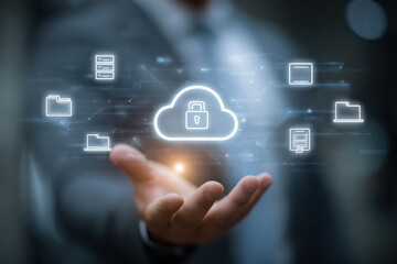 Cloud Security Data Protection Technology Solution Concept Presented in Open Hand Cloud Computing Services Virtual Information Storage Server Database Management System