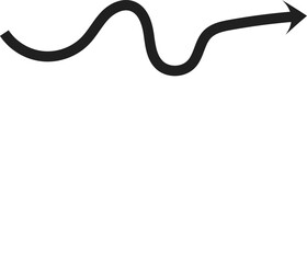 Flat black arrow icon pointing right minimal design element for UI, web and print