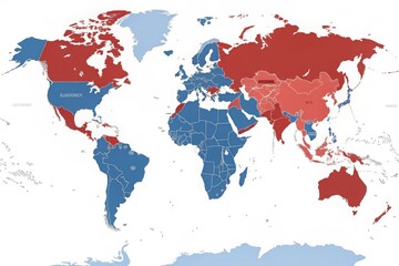 A World Map Showing Political Power and Conflict Zones