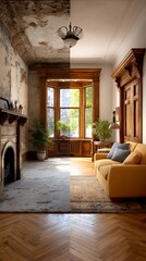 Before and After Interior Renovation Old Room to Modern Comfort.