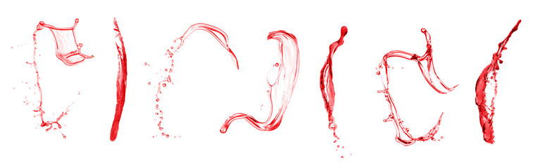 Set of strawberry juice splashes on white background © Pixel-Shot