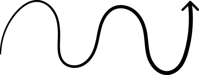 Obraz premium Wavy Line Arrow Vector for Progress