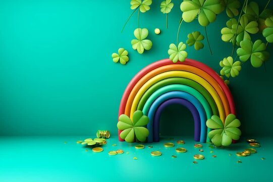 Rainbow with clover at the entrance