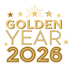 Modern Golden Year 2026 Vector Art