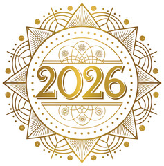 Elegant Metallic 2026 Celebration Vector Art