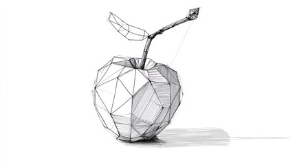 Geometric apple drawing