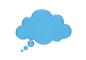 Isolated blue thought bubble, speech balloon for expressing ideas and communication