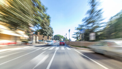 Typical medieval narrow street in beautiful town of Albano Laziale timelapse hyperlapse, Italy