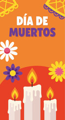 Celebrating dia de muertos, vector illustration