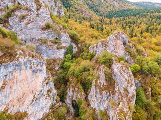 The scenic aerial drone views of the Horma Canyon in the fall season, an amazing place for nature...