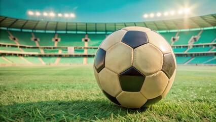 Soccer ball on green grass