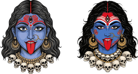 Vector Portrait of Goddess Kali