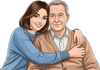 Vector Illustration of Family Love and Care