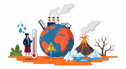 Climate Change Crisis Global Warming, Pollution, and Environmental Disaster