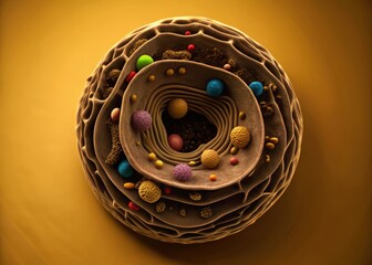 Cellular organelle with nucleus structure and cytoplasm