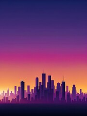 Fototapeta premium Minimalist Cityscape at Sunset