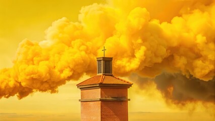 Smoke Billowing From The Chapel