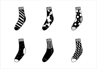 Set of Sock Black Silhouette