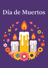 Celebrating Dia de muertos, vector illustration