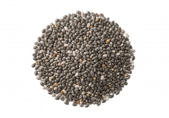 Tiny speckled seeds arranged in a circle chia small isolated on a transparent background