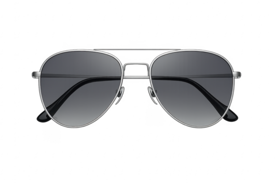 Aviator sunglasses with dark grey gradient lenses