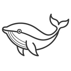 Obraz premium Cute Whale Logo Icon in a Simple Minimalist Outline Style