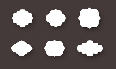 Set of vintage frames, collection of retro labels, badges and banners vector decorative elements