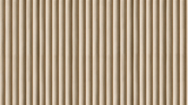 SEAMLESS fluted wall panel background, natural light wood texture, modern decorative accent wall, half-round wooden slats.