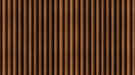 Obraz premium SEAMLESS fluted wall panel background, natural brown wood texture, modern decorative accent wall, half-round wooden slats.