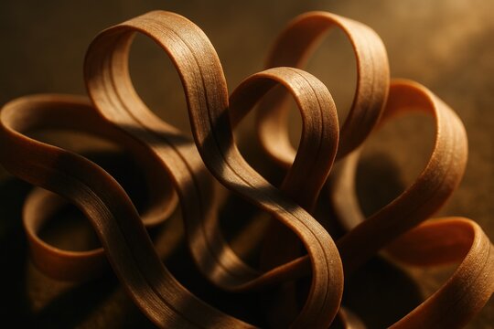 Close-up 3D visualization of a protein folding into its complex tertiary structure, representing molecular biology and biochemical processes of protein formation. The image captures the dynamic motion