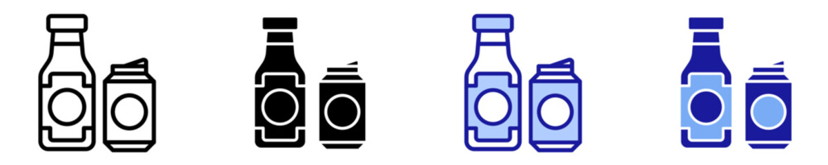 Product Bottles  Icon Set Multiple Style Collection

