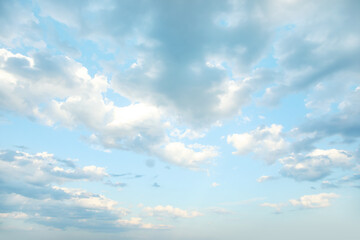 Beautiful view of blue sky with clouds as background