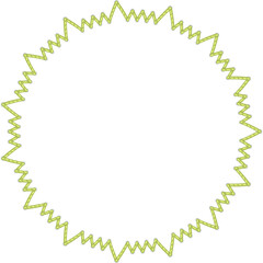 Jagged Circular Border Design With Light Yellow Outline On A Transparent Background