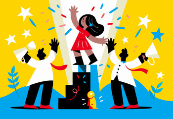 Illustration of Career Achievement and Professional Success