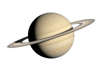 Isolated planet Saturn, celestial body with rings, astronomical object in universe space © Clementine