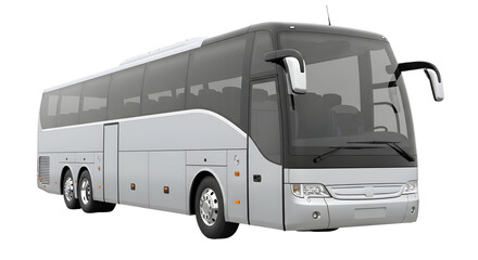 Sleek modern tour bus ready for a scenic adventure or efficient corporate travel, promising comfort and style on the road with its spacious design