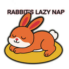  Cute rabbit&rsquo;s lazy nap and sleeping on holiday.