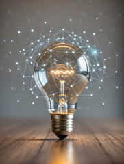 light bulbs concept creative idea with innovative technology and creativity, Concept of idea and innovation