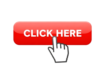 Red click here button with finger cursor isolated on transparent background