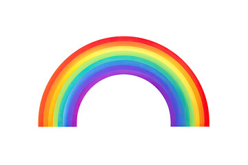 Fototapeta premium Vivid, stylized depiction of an arcing rainbow against a solid black backdrop