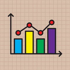 business graph or chart, colorful, vector illustration 