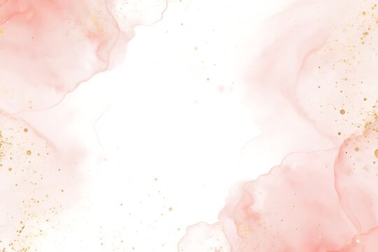 Soft watercolor wash with delicate pink and gold textures creating a gentle abstract background design