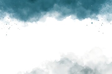 Abstract teal and white watercolor splashes and brush strokes creating a textured background © Armin