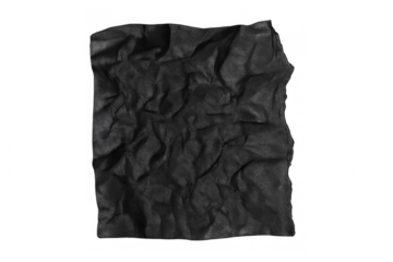 Crumpled black paper texture background with dark wrinkled abstract surface and rough torn edges