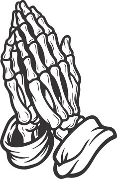 Skelton hand gesture Praying hands