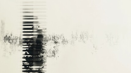 Artistic abstract representation of human silhouette with blurred lines in a minimalistic style