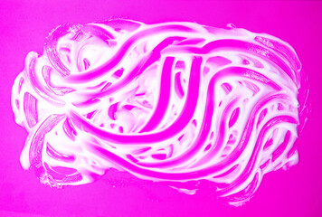 Obraz premium Soft white cream creating artistic organic shapes. Minimalistic beauty composition.