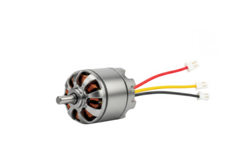 Brushless dc motor three wires isolated on transparent background