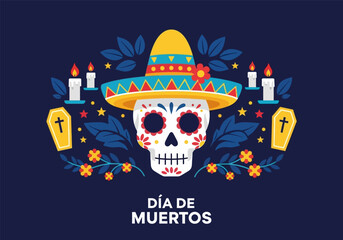 Dia de muertos background banner